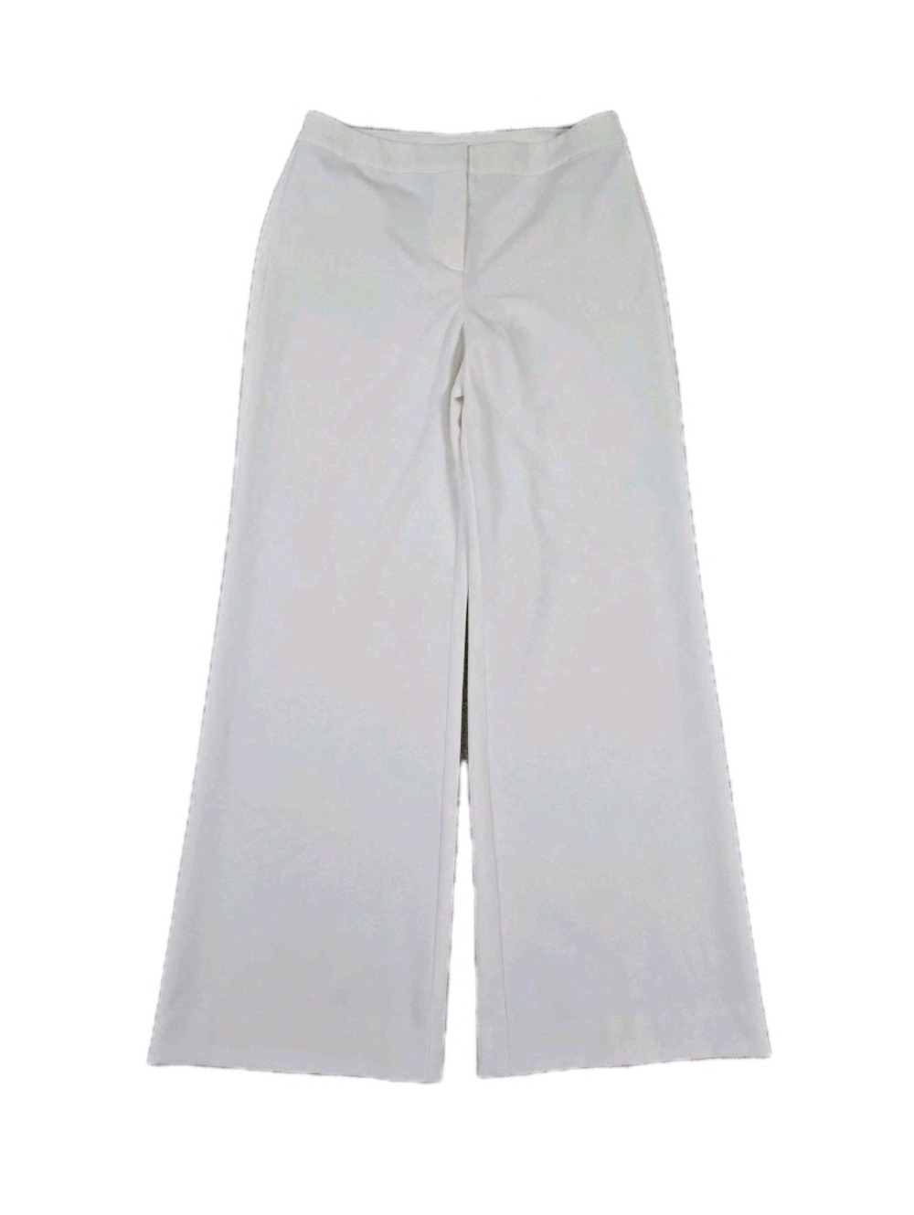 St. John Caviar Wide leg Trousers White Wedding Corporate Preppy Luxe Pants